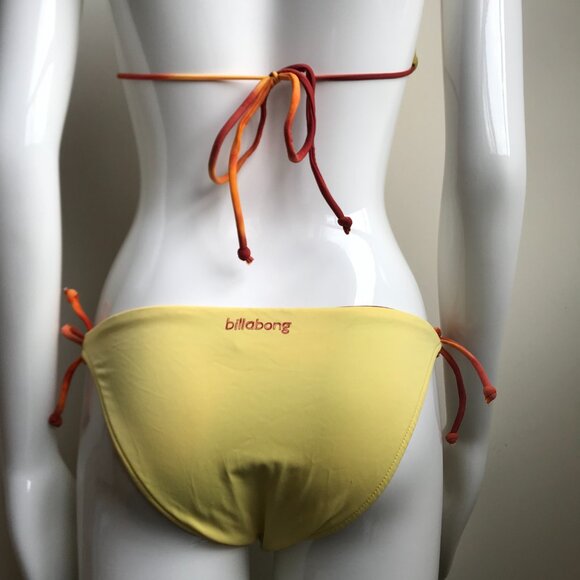 Billabong BLUE CRUSH era Vintage bikini tie dye reversible orange solid yellow - Picture 4 of 12